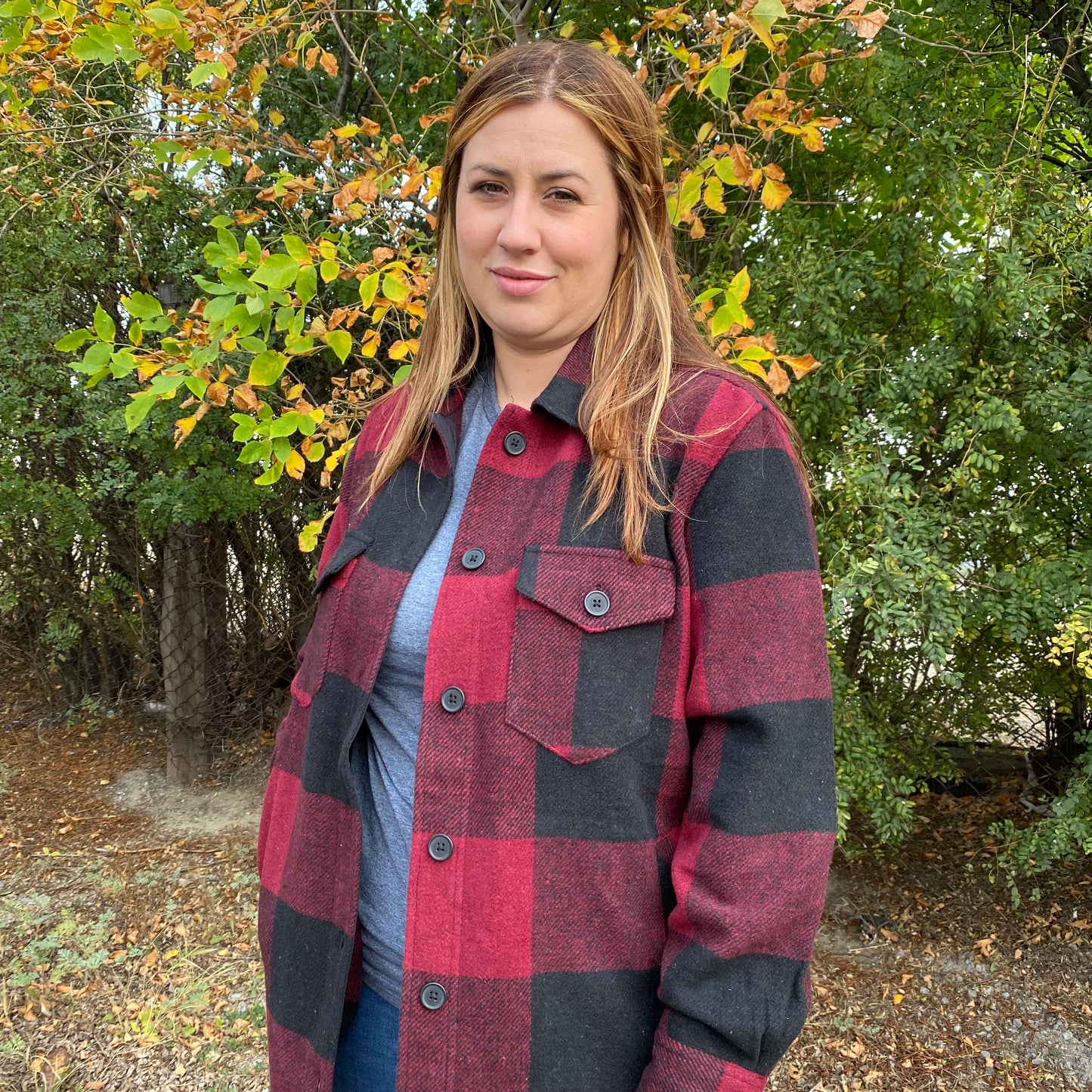Shacket with Button Up Front