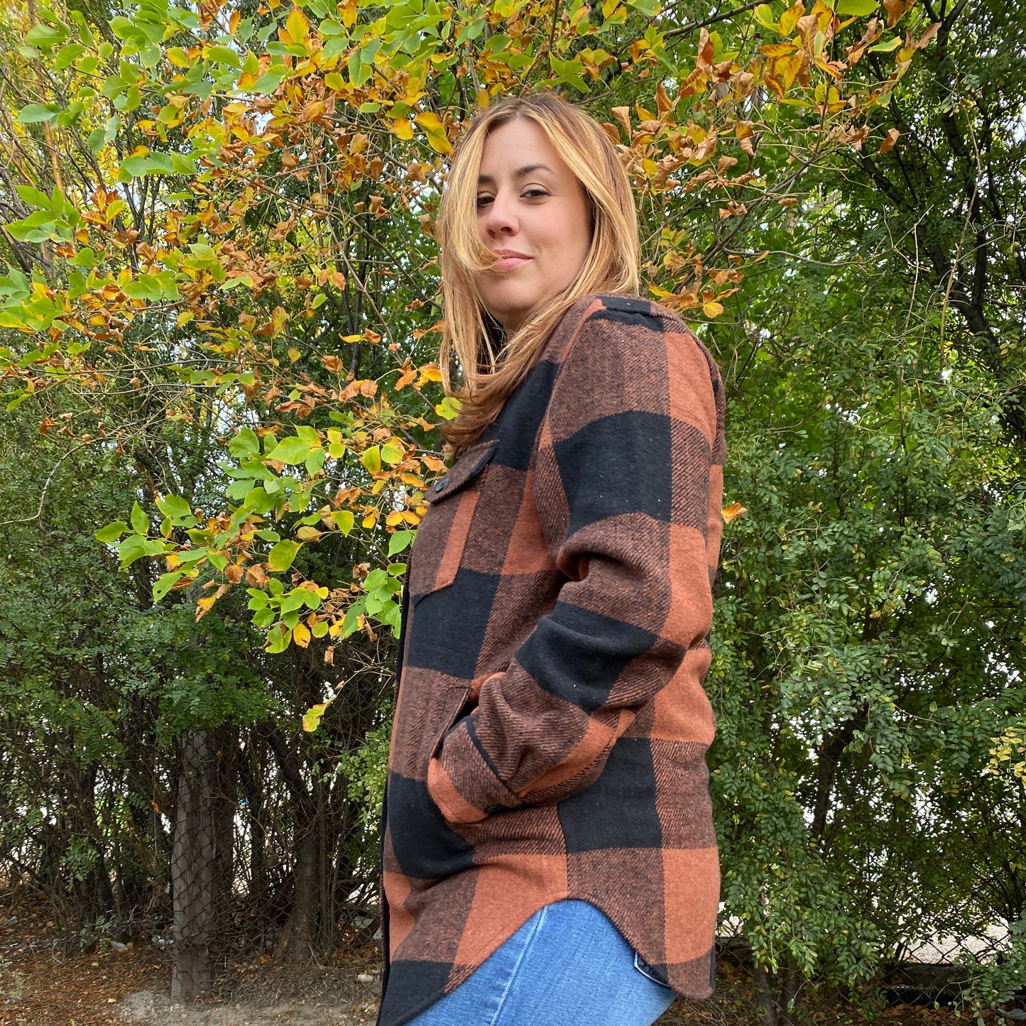 Shacket with Button Up Front