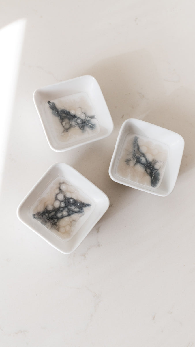 Resin Accented Ceramic Dipping Bowl
