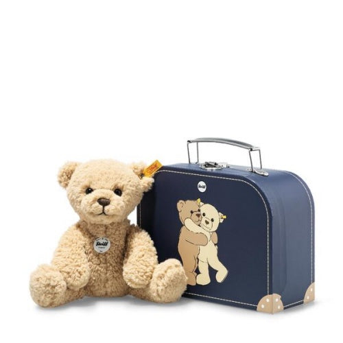 Ben Teddy Bear Beige in Suitcase 21cm