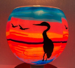 Light Glass Heron Sunset
