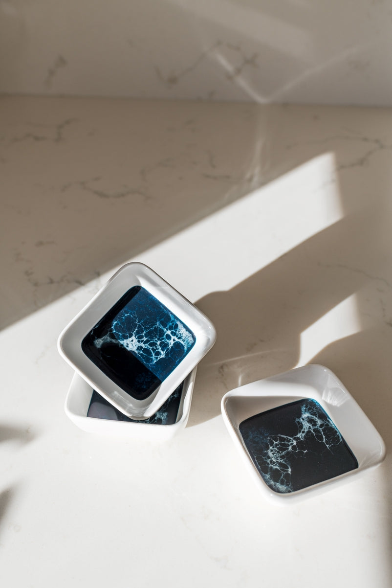 Resin Accented Ceramic Dipping Bowl