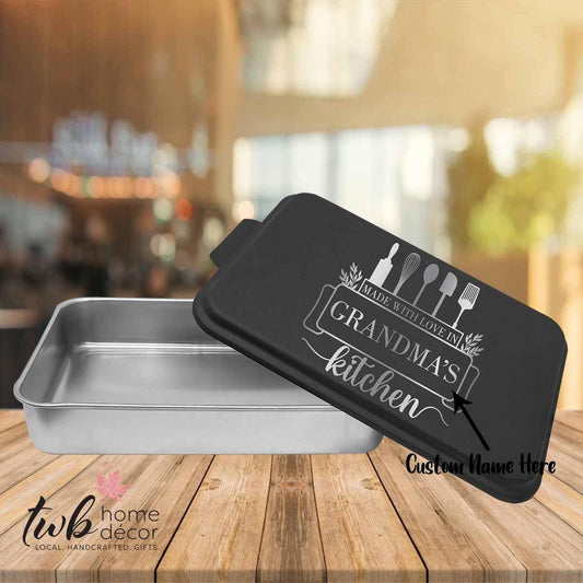 Made with Love in ... Kitchen Cake Pan with lid - CUSTOM - TWB Home Decor