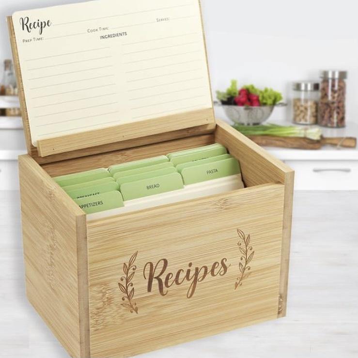 Bamboo Recipe Box - TWB Home Decor