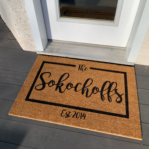 CUSTOM Last Name Doormat - TWB Home Decor