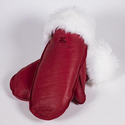 Deerskin Leather Mitts with Faux Fur Trim - TWB Home Decor