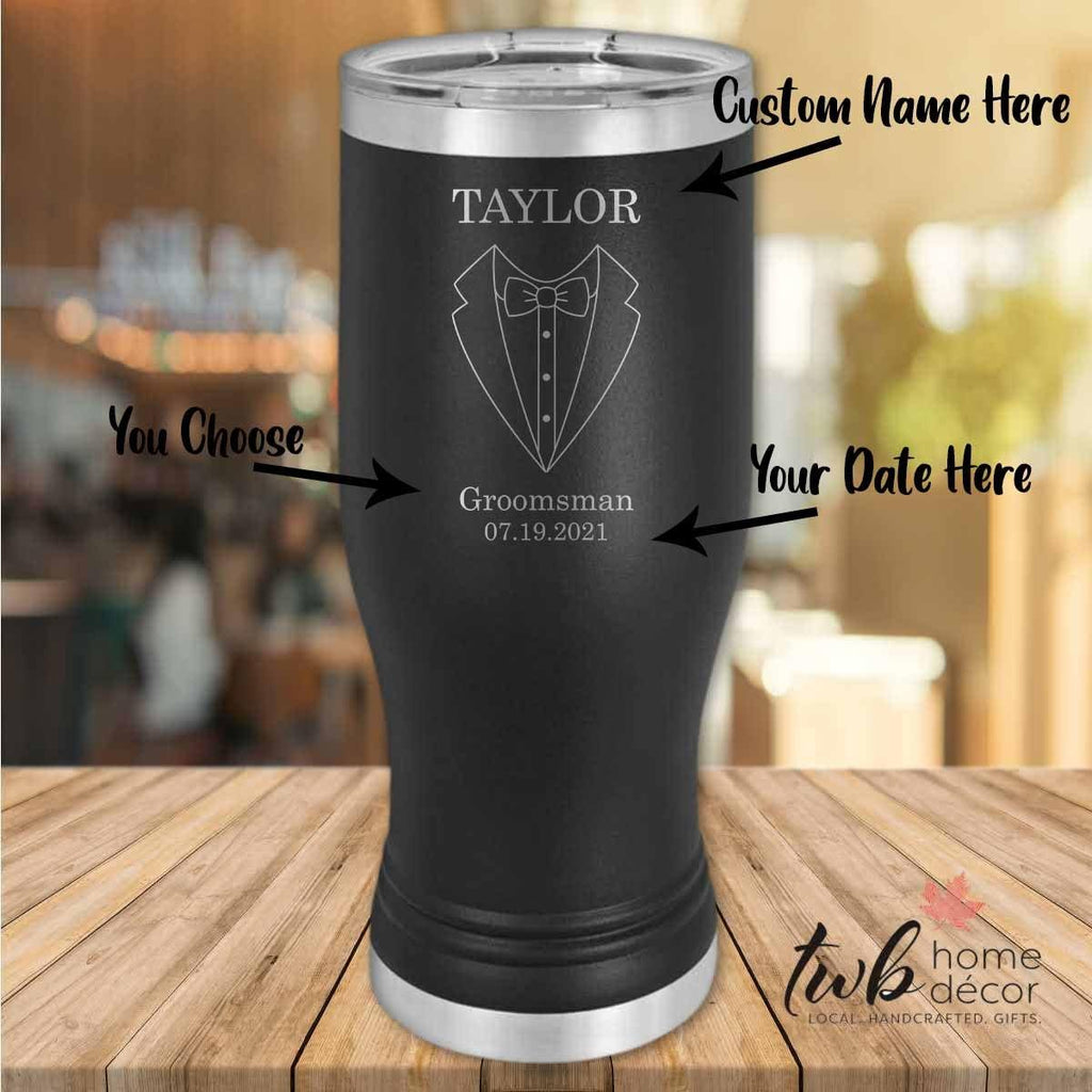 Personalized  Groomsman Tux Thermal - TWB Home Decor