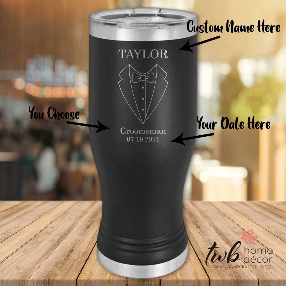Personalized  Groomsman Tux Thermal - TWB Home Decor
