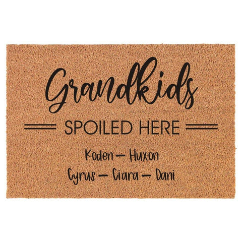 CUSTOM Grandkids Spoiled Here Doormat - TWB Home Decor