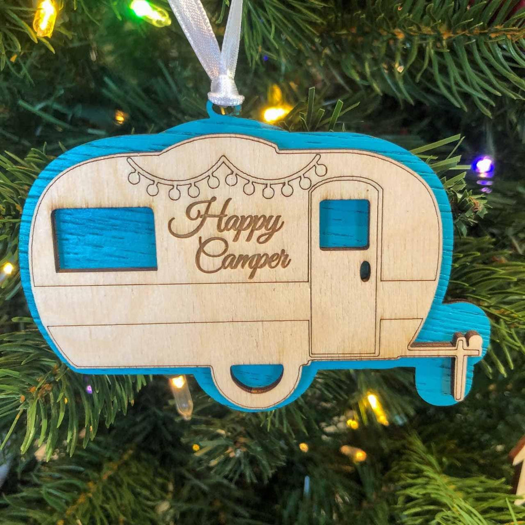 Happy Camper Ornament - Personalization Available - TWB Home Decor
