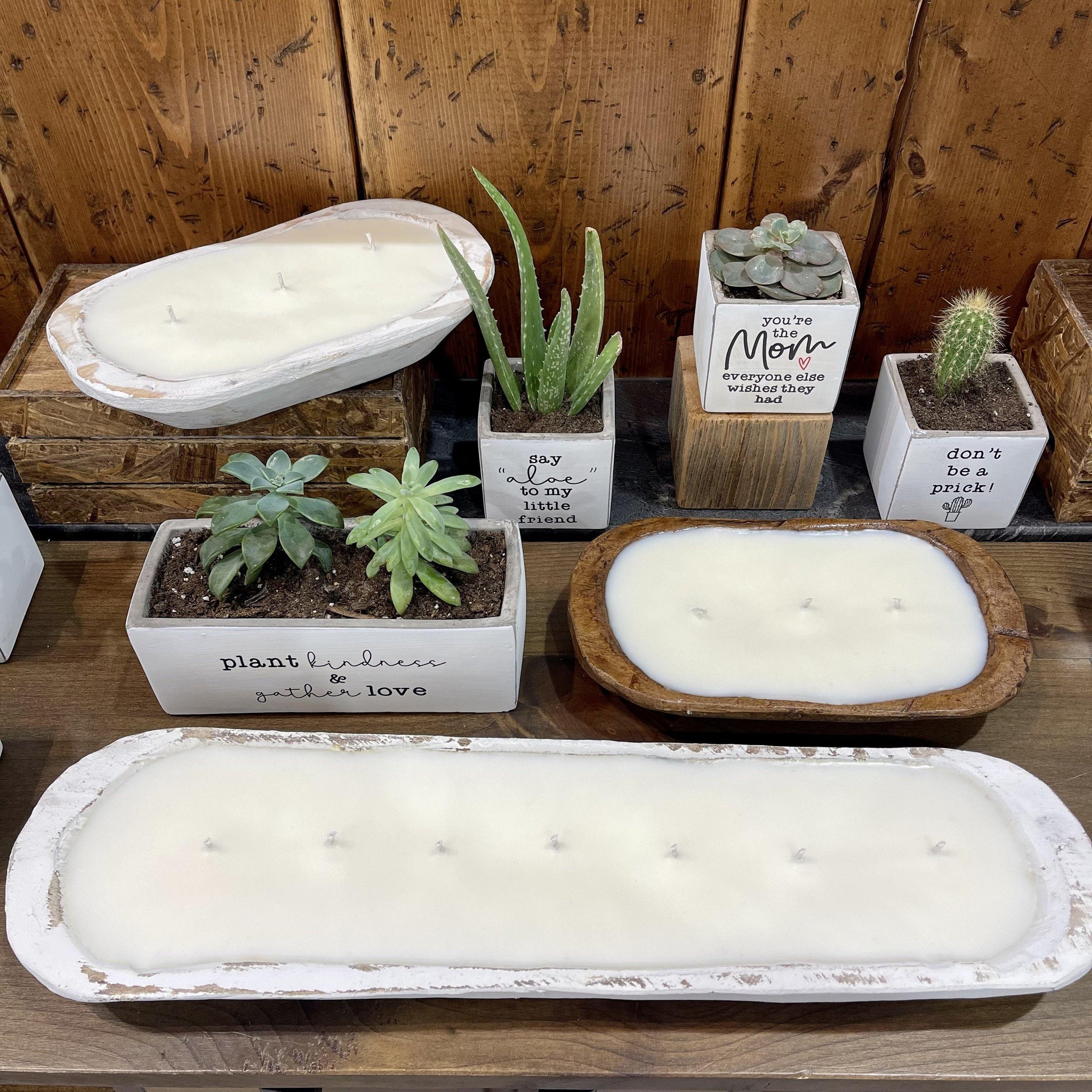 TWB 7 Wick Dough Bowl Candle - Distressed White - TWB Home Decor