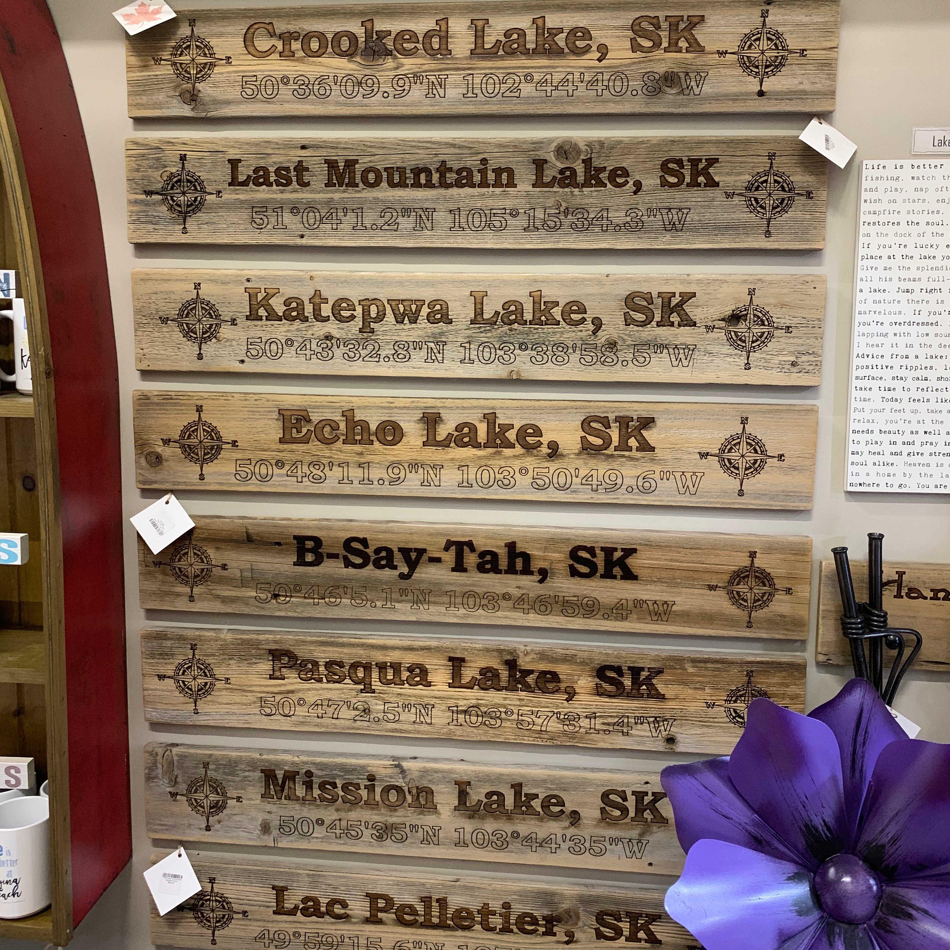 Lake Coordinates Reclaimed Wood Sign - TWB Home Decor