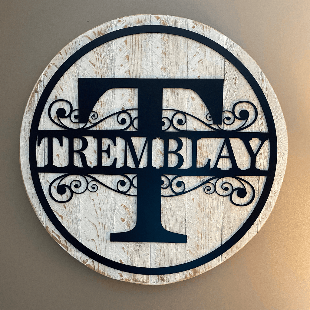 Vintage Wood Family Name Monogram sign - TWB Home Decor